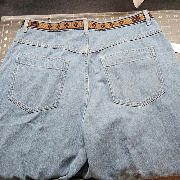 Democracy Vintage Beaded Jeans Women Size 14 Blue Y2K Cottage Boho Western Indie - Picture 5 of 13